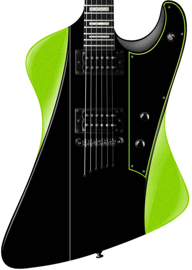 Hailfire ST - Black and Hemi-Green – Diamond Guitars