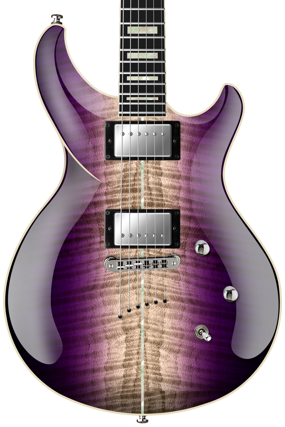 オーダーメイド 世界に一本 Clear Amethyst エレキギター ストラト Monarch FM - Natural Amethyst Burst – Diamond Guitars