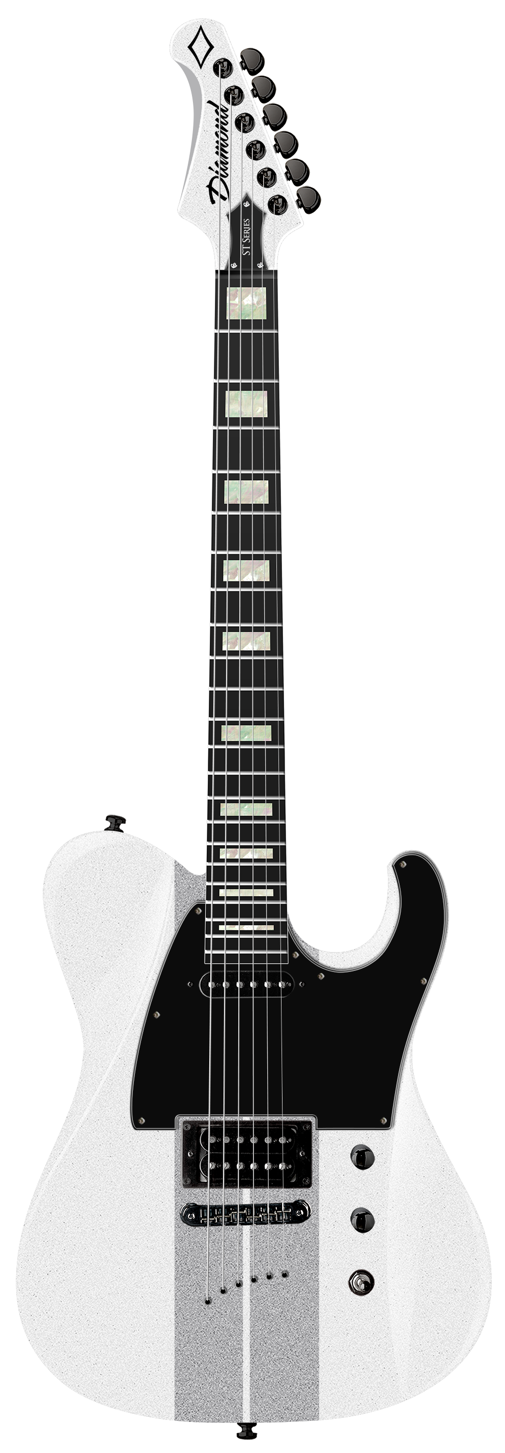 Maverick ST - White with Silver Stripes